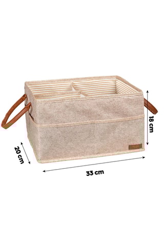 Panier de rangement - 33 x 20 x 18 cm - Beige chiné