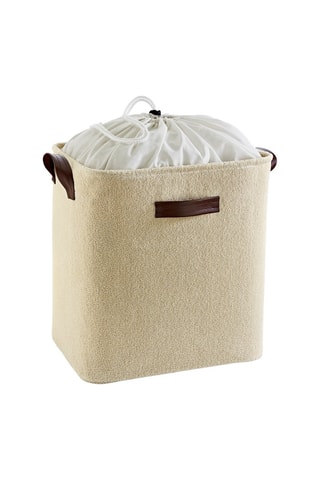 Panier de rangement - 40 x 50 x 30 cm - Beige et blanc