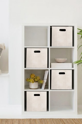 4 cubes de rangement - Ecru