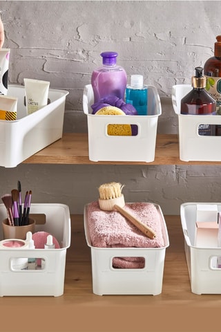 6 boîtes de rangement en plastique sans BPA - 17 x 31 x 10,5 cm