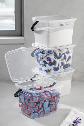 4 boîtes de rangement en plastique sans BPA - 4 l - Blanc