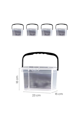 4 boîtes de rangement en plastique sans BPA - 4 l - Blanc