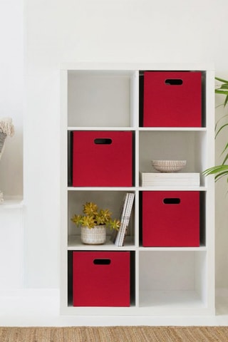 4 boîtes de rangement  Corail - 24 x 24 x 24 cm