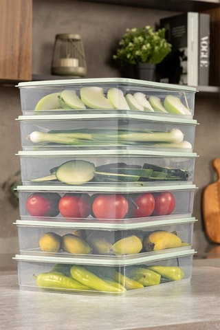 6 boîtes de rangement - 3500 ml