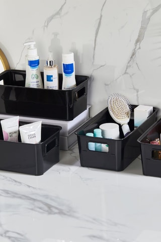 4 boîtes de rangement en plastique sans BPA - 17 x 31 x 10,5 cm
