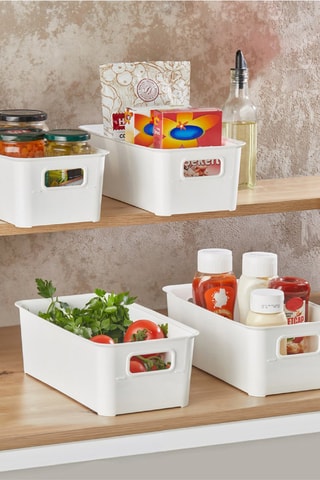 4 boîtes de rangement en plastique sans BPA - 17 x 31 x 10,5 cm