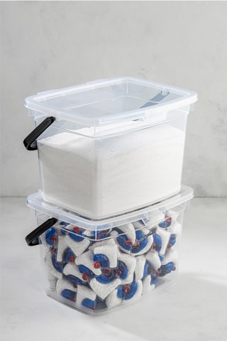 2 boîtes de rangement en plastique sans BPA - 4 l - Blanc