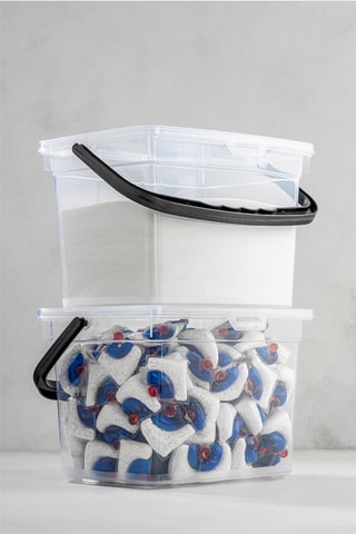 2 boîtes de rangement en plastique sans BPA - 4 l - Blanc