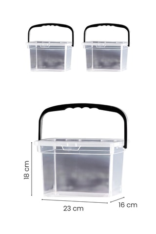 2 boîtes de rangement en plastique sans BPA - 4 l - Blanc