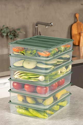 6 boîtes de rangement - 3500 ml