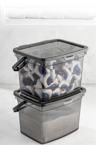 2 boîtes de rangement en plastique sans BPA - 23 x 16 x 18 cm