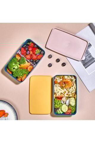 2 lunch box en plastique sans BPA - 18,5 x 11 x 5 cm