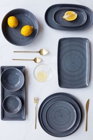 6 assiettes plates en céramique - 26 cm