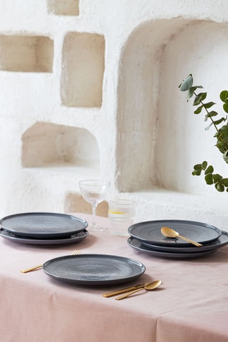 6 assiettes plates en céramique - 26 cm