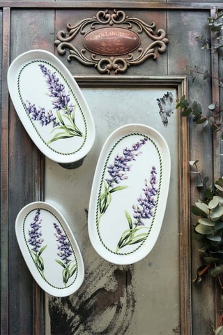 2 plateaux de service en céramique - 21 x 12 x 2 cm