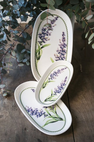 2 plateaux de service en céramique - 21 x 12 x 2 cm