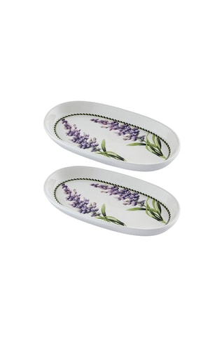 2 plateaux de service en céramique - 21 x 12 x 2 cm