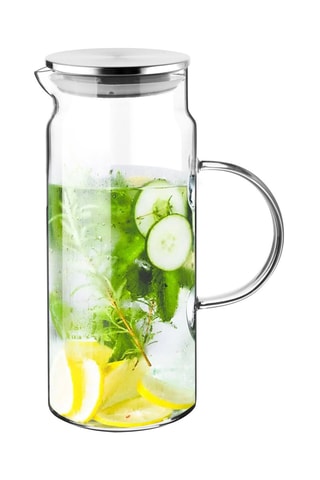 Carafe en verre borosilicate avec couvercle - 1,3 l