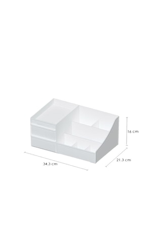 Organiseur de maquillage - Blanc et transparent