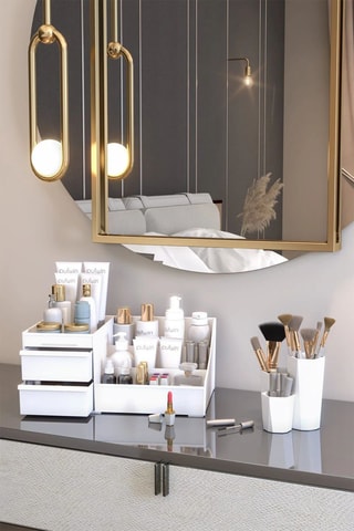 2 organiseurs de maquillage - Blanc