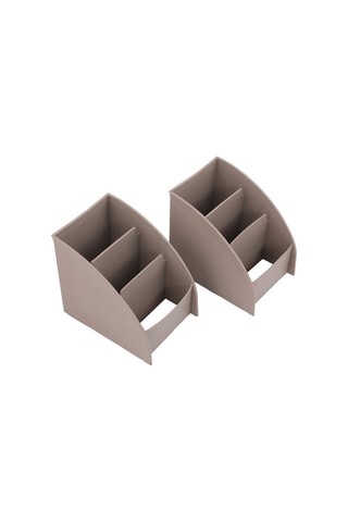 Organisateur de maquillage en plastique sans BPA - 9 x 12 x 13 cm - Beige