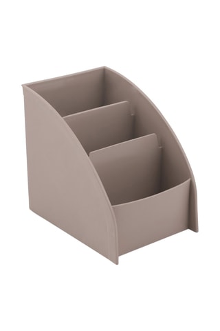 Organisateur de maquillage en plastique sans BPA - 9 x 12 x 13 cm - Beige