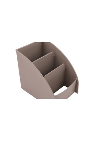 Organisateur de maquillage en plastique sans BPA - 9 x 12 x 13 cm - Beige