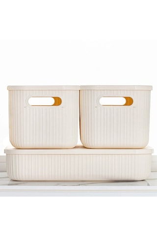 3 organiseurs de bureau - 6,2/6,8 l - Ecru