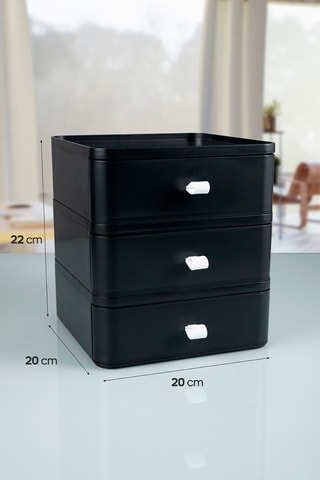 Organisateur de maquillage - 20 x 20 x 22 cm - Noir