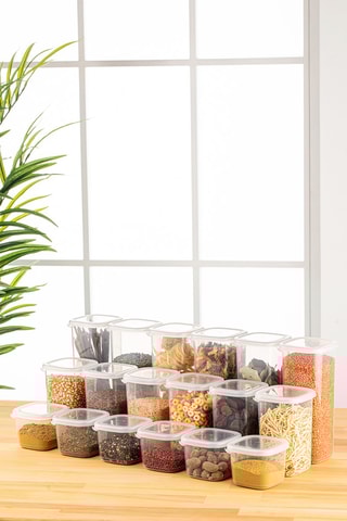 18 boîtes de conservation avec couvercles - 6 x 550 ml / 6 x 1200 ml / 6 x 1750 ml