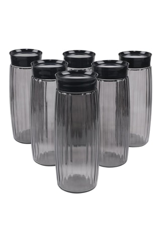 6 pots à épices en verre 1,6 l