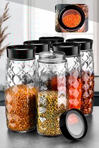 6 boîtes de conservation en verre 1,6 l