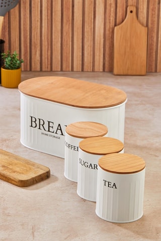 4 boîtes de conservation avec couvercles en bois 