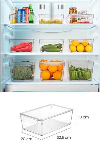 3 organisateurs de frigo   20 x 32,5 x 10 cm