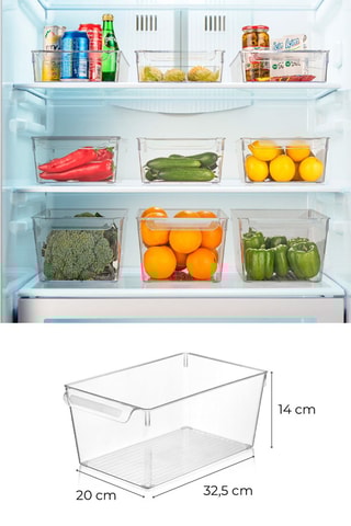 3 organisateurs de frigo sans BPA 20 x 32,5 x 14 cm