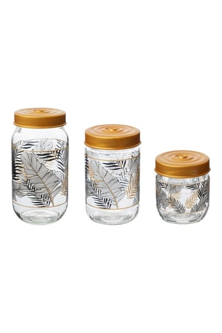 3 bocaux avec couvercle - 42,5, 66/100 cl