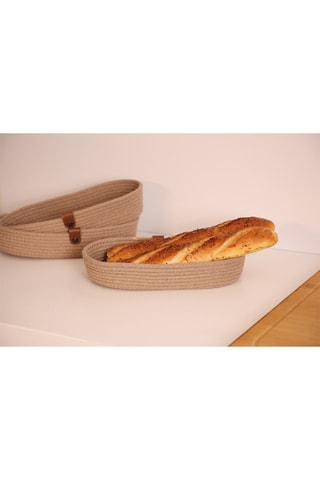 3 corbeilles à pain - 12 x 22 x 5 cm - Beige et marron