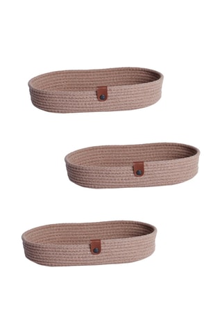 3 corbeilles à pain - 15 x 30 x 6 cm - Beige