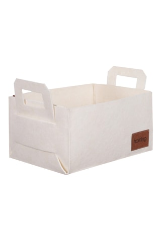 Panier de rangement - 30 x 20 x 15 cm - Crème