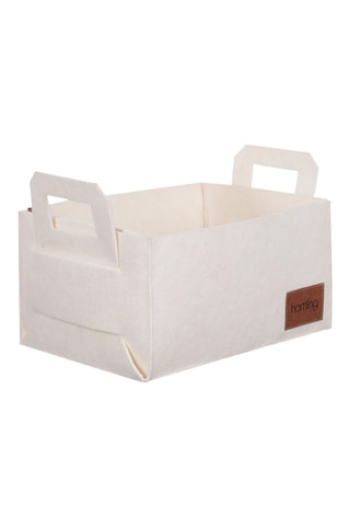 Panier de rangement - 30 x 20 x 15 cm - Crème