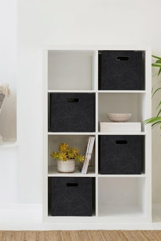 4 paniers de rangement - 24 x 24 x 24 cm - Noir