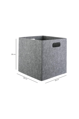 4 paniers de rangement - 30 x 30 x 30 cm - Gris