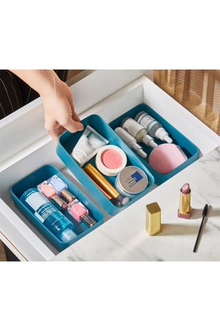3 organisateurs de maquillage - 11 x 19 x 5 cm - Turquoise