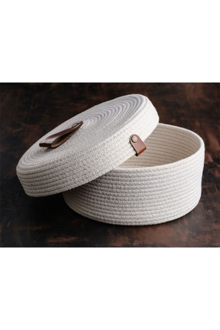 3 paniers de rangement - 25 x 25 x 11 cm - Ecru