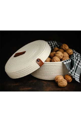 3 paniers de rangement - 25 x 25 x 11 cm - Ecru