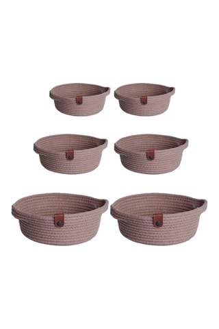 6 paniers de rangement - 15, 20 et 25 cm - Beige
