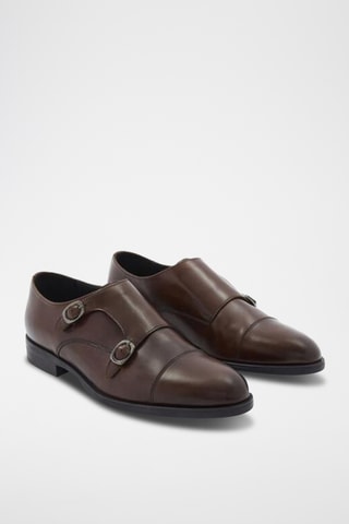 Derbys à boucles en cuir de veau Madei - Marron