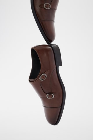 Derbys à boucles en cuir de veau Madei - Marron