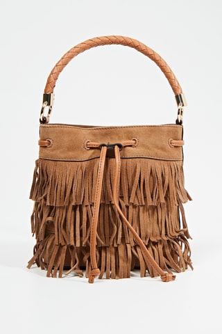 Sac porté épaule en nubuck Mag - Marron