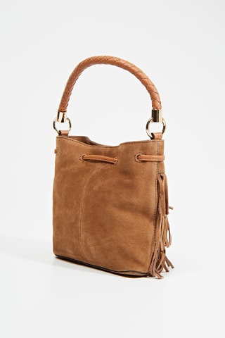 Sac porté épaule en nubuck Mag - Marron